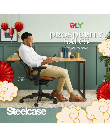 Steelcase Leap Ergonomic &amp; Adjustable Office Chair | Fabric | Headrest