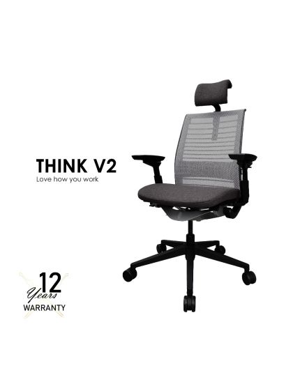 Steelcase Think V2 Ergonomic Office Chair l With Headrest | Charcoal