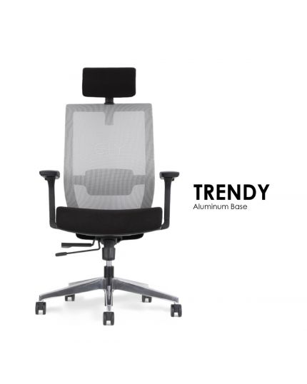 Trendy | Aluminum Base Office Chair | Headrest